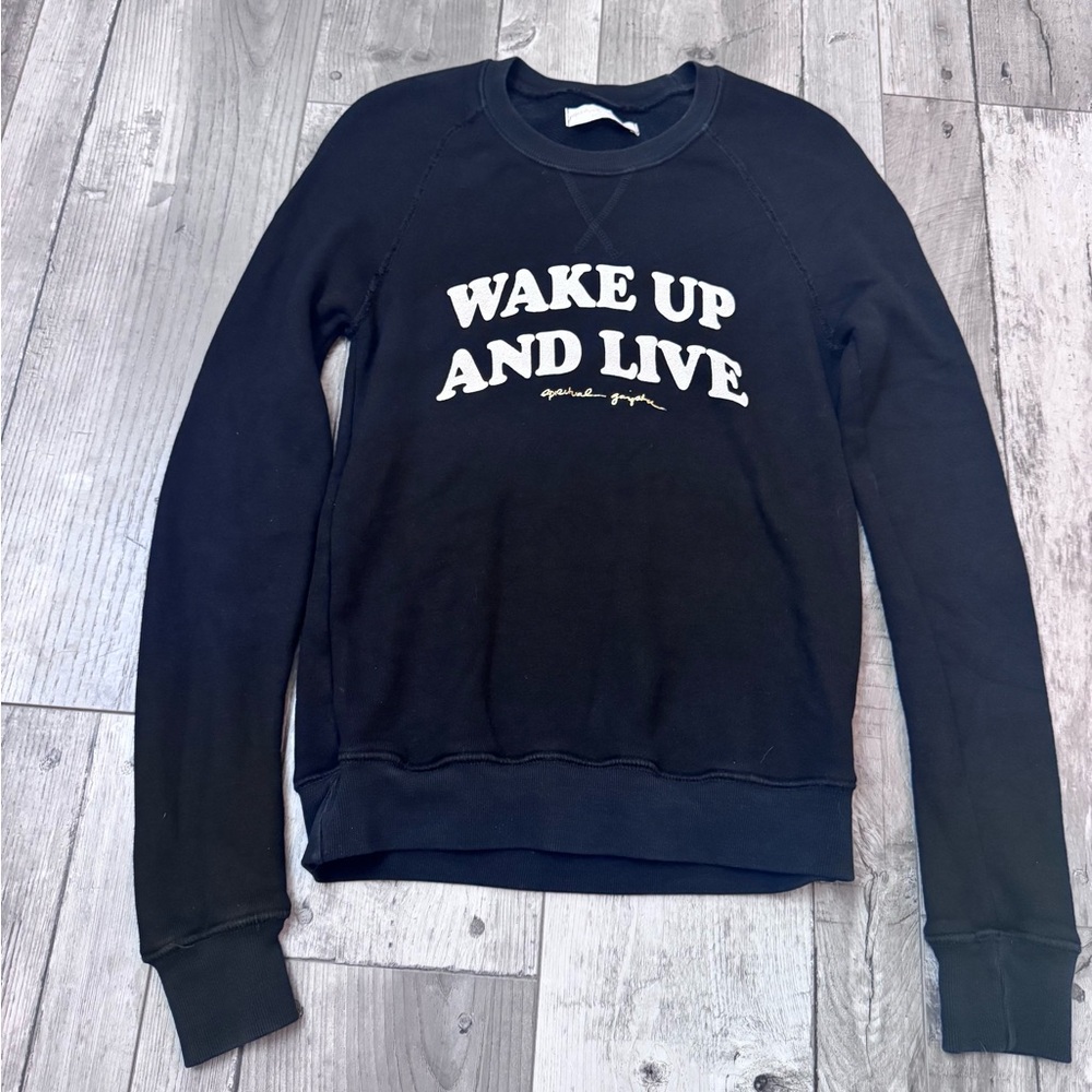 Spiritual Gangster Wake Up and Live Black Crewneck Sweatshirt XS